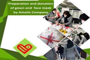 Preparation and donation of gown and face mask by Amatis Company